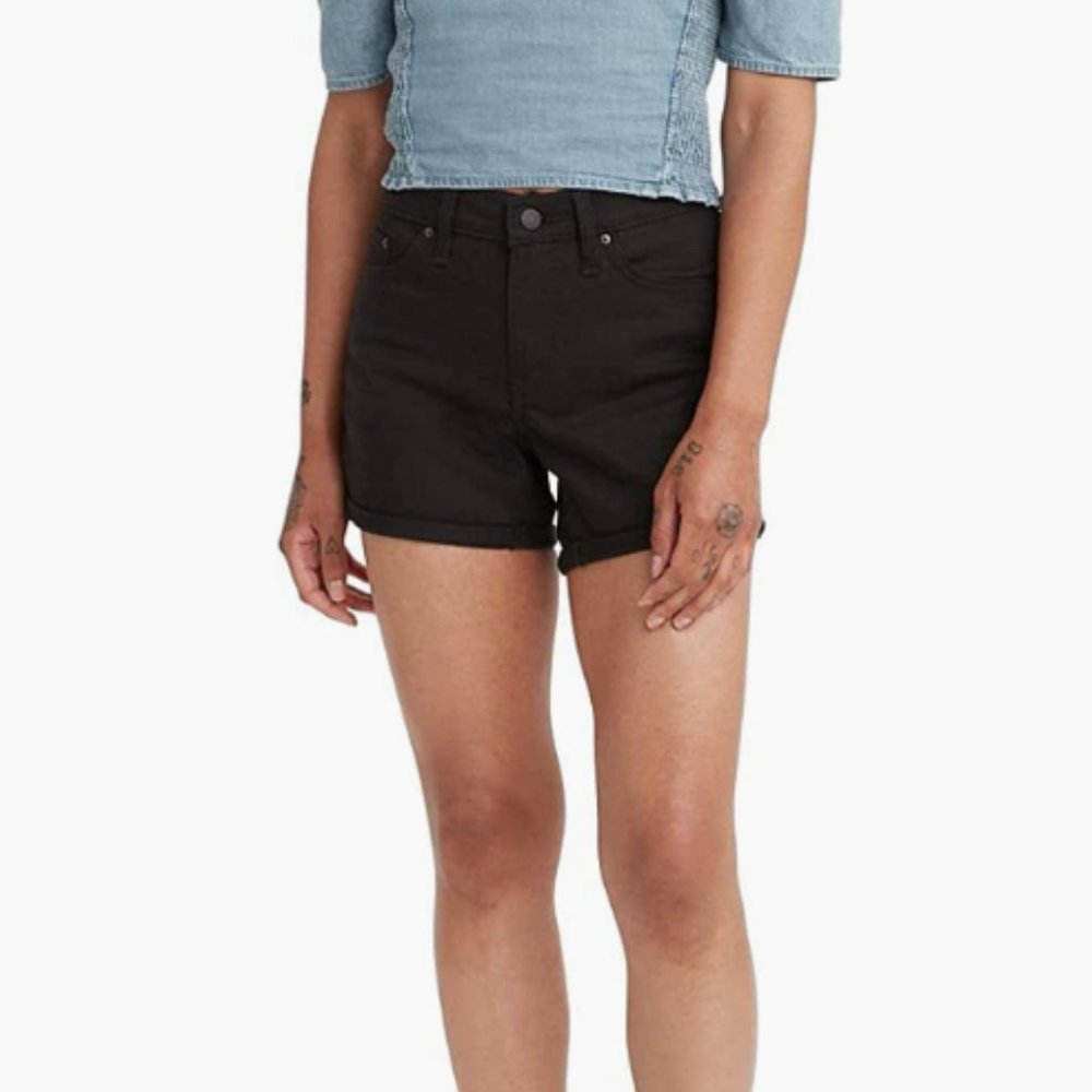 NWT Levi's Women's Mid Length Black Denim Shorts